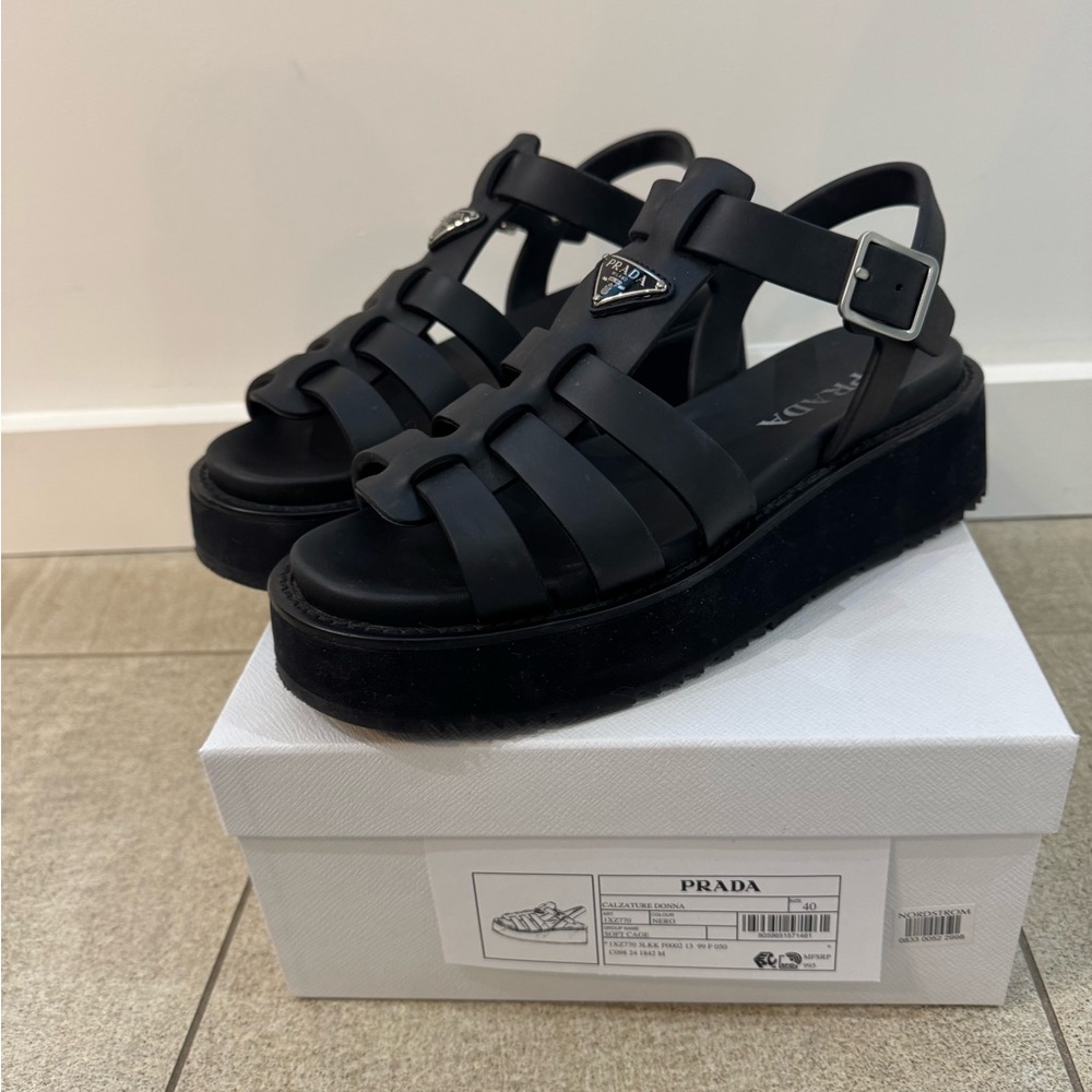 Prada Black Cage Sandals size 40 - Picture 7 of 17